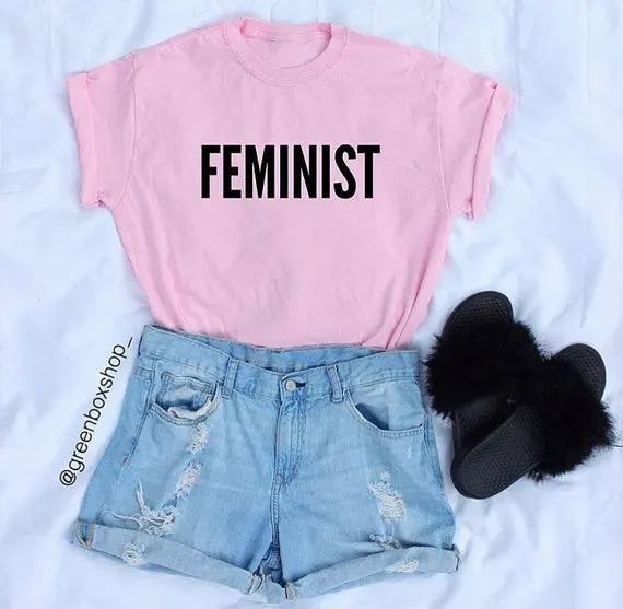 FEMINIST Letter Print T-Shirt Cute Female tops Summer Style Women Casual Crewneck Short Sleeve t shirt tees pullovers
FEMINIST Letter Print T-Shirt Cute Female tops Summer Style Women Casual Crewneck Short Sleeve t shirt tees pullovers