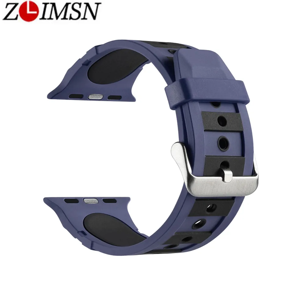 ZLIMSN Silicone Strap For Apple Watch Band Series 3/2/1 42mm 38mm Bracelet Double Color Rubber Wrist For iWatch Sports Edition
ZLIMSN Silicone Strap For Apple Watch Band Series 3/2/1 42mm 38mm Bracelet Double Color Rubber Wrist For iWatch Sports Edition