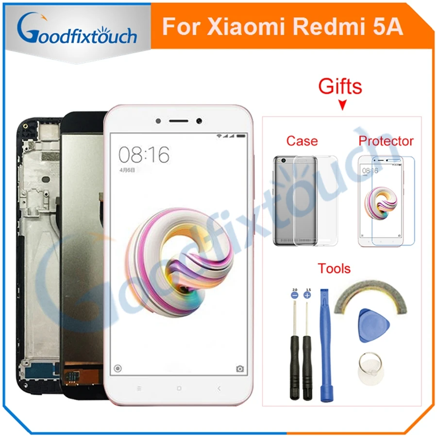 NEW For Xiaomi Redmi 5A LCD Display + Touch Screen Digitizer Assembly With Frame High Quality Replacement Parts With Free Gift
NEW For Xiaomi Redmi 5A LCD Display + Touch Screen Digitizer Assembly With Frame High Quality Replacement Parts With Free Gift