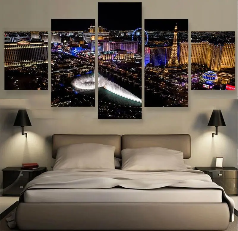 LAS VEGAS - HQ 5-PIECE ART CANVAS PRINT