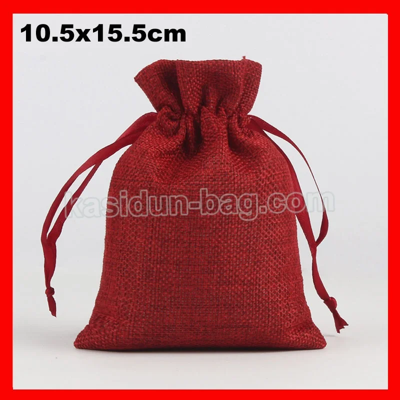 100pcs/lot size 10.5x15.5cm small wine red linen jute drawstring bag for wedding gift packaging
100pcs/lot size 10.5x15.5cm small wine red linen jute drawstring bag for wedding gift packaging