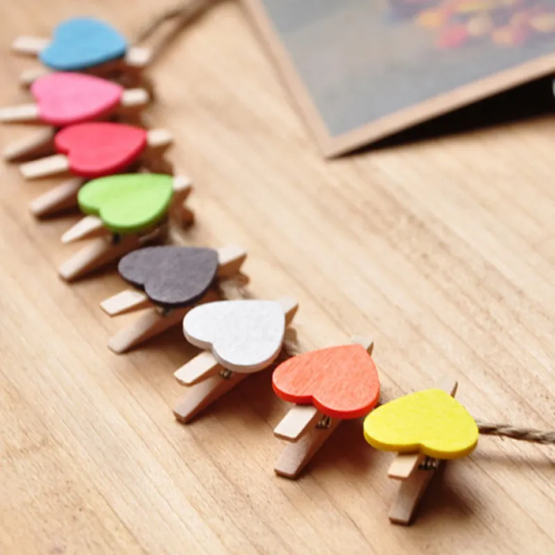 50 Pieces Mini Wooden Peg Clips Photo Clamp Crafts Clip Love Heart Shape Colorful Holder Home Wedding Decor Party Supplies
50 Pieces Mini Wooden Peg Clips Photo Clamp Crafts Clip Love Heart Shape Colorful Holder Home Wedding Decor Party Supplies