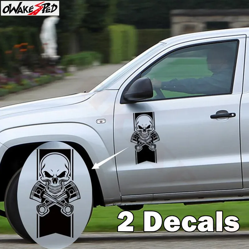 2pcs Skull & Pistons Graphics Truck Door Sticker Creative Stripes Styling Car Fender Decor Decal Auto Accessories Vinyl Sticker
2pcs Skull & Pistons Graphics Truck Door Sticker Creative Stripes Styling Car Fender Decor Decal Auto Accessories Vinyl Sticker