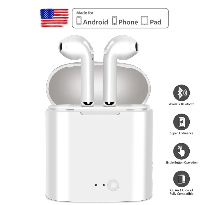 air ear pods i7s TWS Mini Bluetooth Earphone Wireless Headphones Stereo Music Earbuds Headset with Box for iPhone Andriod Huawei
air ear pods i7s TWS Mini Bluetooth Earphone Wireless Headphones Stereo Music Earbuds Headset with Box for iPhone Andriod Huawei