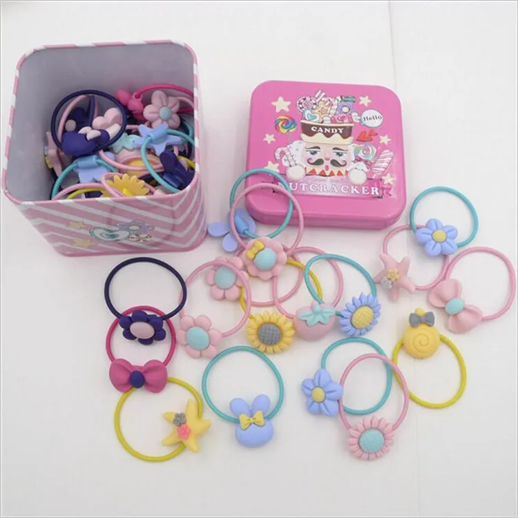 20 sztuk/partia dziewczyny akcesoria do włosów dla dzieci zestaw podarunkowy łuk elastyczne gumki do włosów kwiat pałąk Hairband Floral Hairbands dla dzieci -