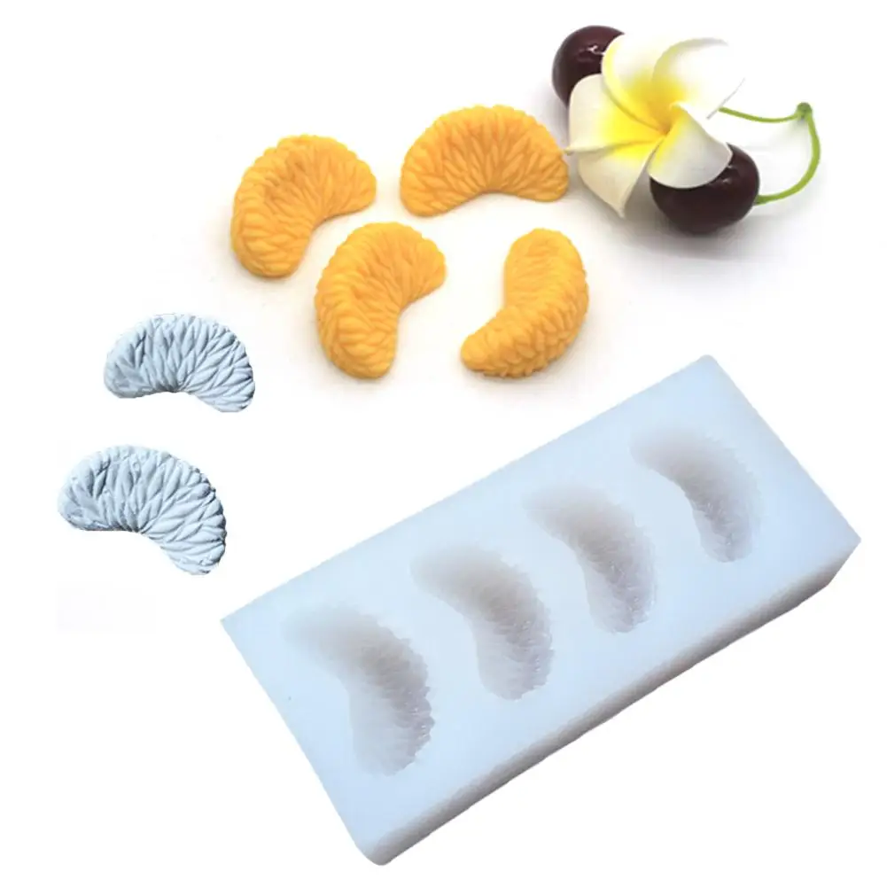

DIY Fruit Cake Aromatherapy Candle Mold 4 Holes Multi-Mode Semi-Round Orange Petal Molds Handmade Soap Oil Soaps Mold Silicone