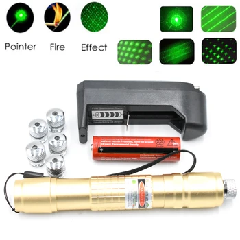

Green Laser Pointer 532nm 5mW 303 Laser Pen Adjustable Starry Head Burning Match Lazer Pointer Hunting Tactical Laser Pen