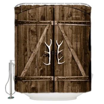 Antlers Wooden Doors Extra Long Fabric Bath Shower Curtains Bathroom Decor Sets with Hooks
Antlers Wooden Doors Extra Long Fabric Bath Shower Curtains Bathroom Decor Sets with Hooks