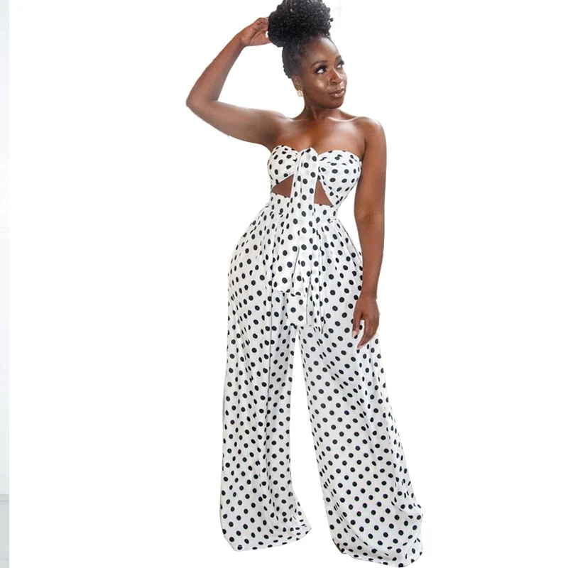 Summer new women's sexy jumpsuit two-piece polka dot print wrapped wide-leg pants suit fashion casual jumpsuit trousers
Summer new women's sexy jumpsuit two-piece polka dot print wrapped wide-leg pants suit fashion casual jumpsuit trousers