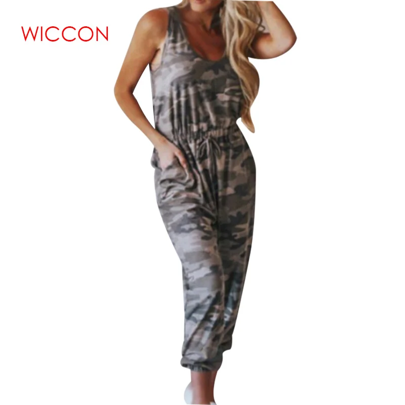 Camouflage Print Strap Jumpsuit Casaul V Neck Lace Up Women's Summer Pocket Jumpsuits Sleeveless Trousers Camo Rompers Overalls
Camouflage Print Strap Jumpsuit Casaul V Neck Lace Up Women's Summer Pocket Jumpsuits Sleeveless Trousers Camo Rompers Overalls