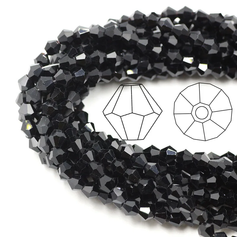 Crystal Bicone Beads 2 3 4 5 6 8mm Black Czech Loose Crystal Bead Faceted for DIY Jewelry Earrings Necklace Bracelets
Crystal Bicone Beads 2 3 4 5 6 8mm Black Czech Loose Crystal Bead Faceted for DIY Jewelry Earrings Necklace Bracelets