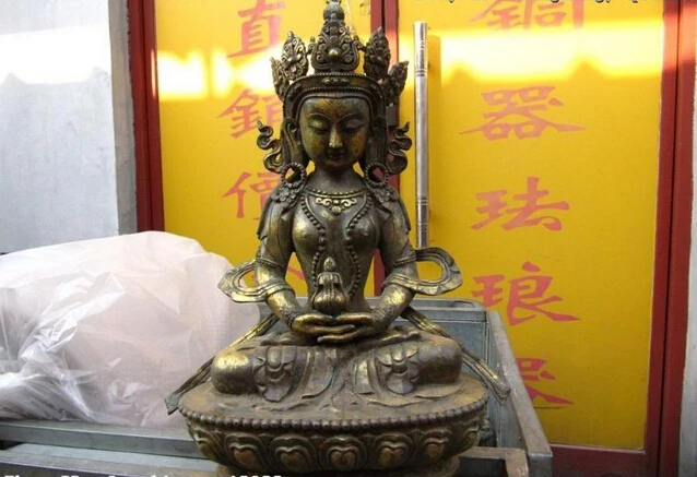 song voge gem S0461 22"Tibet Buddhism Bronze Copper Gild Amitayus GuanYin Kwan-Yin Buddha Statue
song voge gem S0461 22"Tibet Buddhism Bronze Copper Gild Amitayus GuanYin Kwan-Yin Buddha Statue
