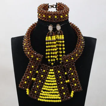 Fabulous Chocolate Brown and Yellow Bib Statement Crystal Jewelry Set Nigerian Wedding Beads Jewelry Set Free Shipping HEB043
Fabulous Chocolate Brown and Yellow Bib Statement Crystal Jewelry Set Nigerian Wedding Beads Jewelry Set Free Shipping HEB043