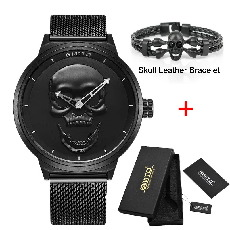 Brand New Style 3D Skull Men Watch Gift Leather Steel Or Mesh Waterproof Clock Casual Military Male Sport Punk Quartz Watches
Brand New Style 3D Skull Men Watch Gift Leather Steel Or Mesh Waterproof Clock Casual Military Male Sport Punk Quartz Watches
