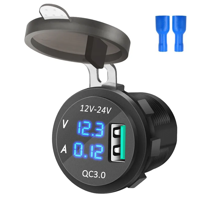 SOONHUA Portable Universal Waterproof Car Charger 5V 3A QC3.0 USB Fast Charging Adapter With LED Digital Display For Car Boat
SOONHUA Portable Universal Waterproof Car Charger 5V 3A QC3.0 USB Fast Charging Adapter With LED Digital Display For Car Boat