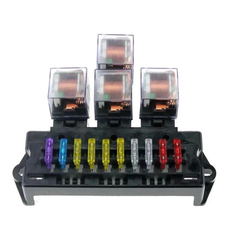 Plastic 1A-40A 10 Way Circuit Car Fuse Box Block 12V 5 Pin Relay Auto Car Fuse Holder Middle Size for Automotive Car Accessories
Plastic 1A-40A 10 Way Circuit Car Fuse Box Block 12V 5 Pin Relay Auto Car Fuse Holder Middle Size for Automotive Car Accessories