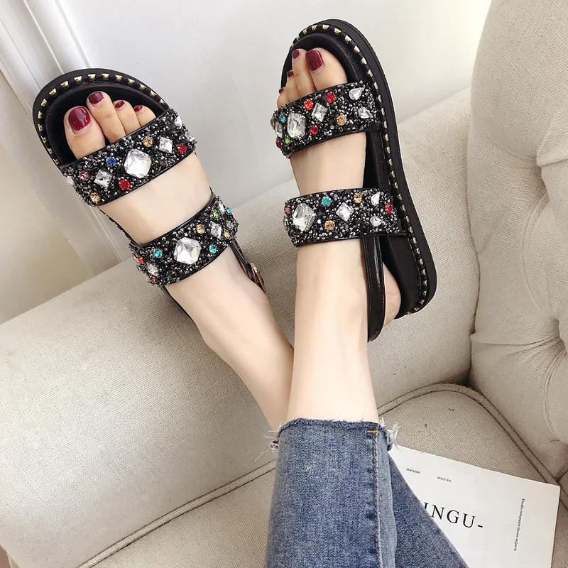 Fashion Summer Platform Sandal 2018 Crystal Open Toe Women Sandals Bask Strap Flat with Designer Shoes
Fashion Summer Platform Sandal 2018 Crystal Open Toe Women Sandals Bask Strap Flat with Designer Shoes