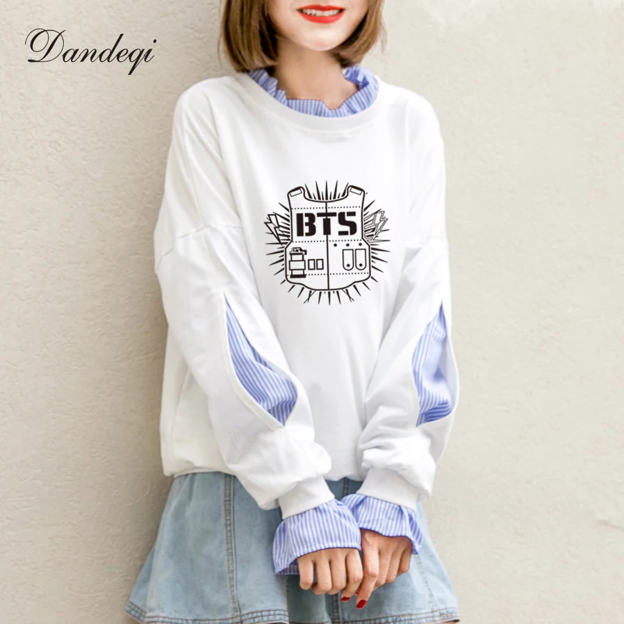Dandeqi New 2017 BTS Shield Splicing Patchwork Sweatshirt Hoodies Women Female Personalized Pullovr Bottoming Feminina Top 112
Dandeqi New 2017 BTS Shield Splicing Patchwork Sweatshirt Hoodies Women Female Personalized Pullovr Bottoming Feminina Top 112