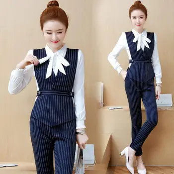 Goddess 3 Piece Set Women Striped Ensemble Femme Deux Pieces Occupational Conjunto Feminino Year-old Female Costume Woman Suit
Goddess 3 Piece Set Women Striped Ensemble Femme Deux Pieces Occupational Conjunto Feminino Year-old Female Costume Woman Suit