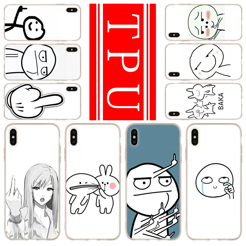 For iPhone 11 Pro XR X XS Max Case Cover For iPhone 6S 6 7 8 Plus 4 4S 5 5S SE meme face Middle Finger Funny Cartoon Lovers
For iPhone 11 Pro XR X XS Max Case Cover For iPhone 6S 6 7 8 Plus 4 4S 5 5S SE meme face Middle Finger Funny Cartoon Lovers