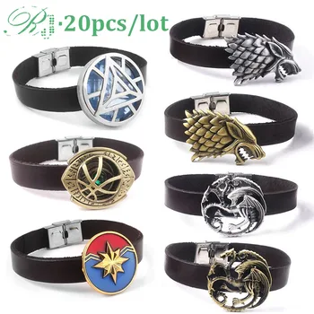 RJ 20pcs Avengers Game of Thrones Bracelets House Targaryen Dragon Stark Wolf Bangles Iron Man Pulsera For Women Jewelry Gift
RJ 20pcs Avengers Game of Thrones Bracelets House Targaryen Dragon Stark Wolf Bangles Iron Man Pulsera For Women Jewelry Gift