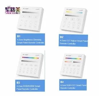 

Milight B1 B2 B3 B4 4-Zone 2.4GHz Wireless Touch Panel Controller RGBW RGB + CCT Brightness Dimming LED Smart Remote Controller