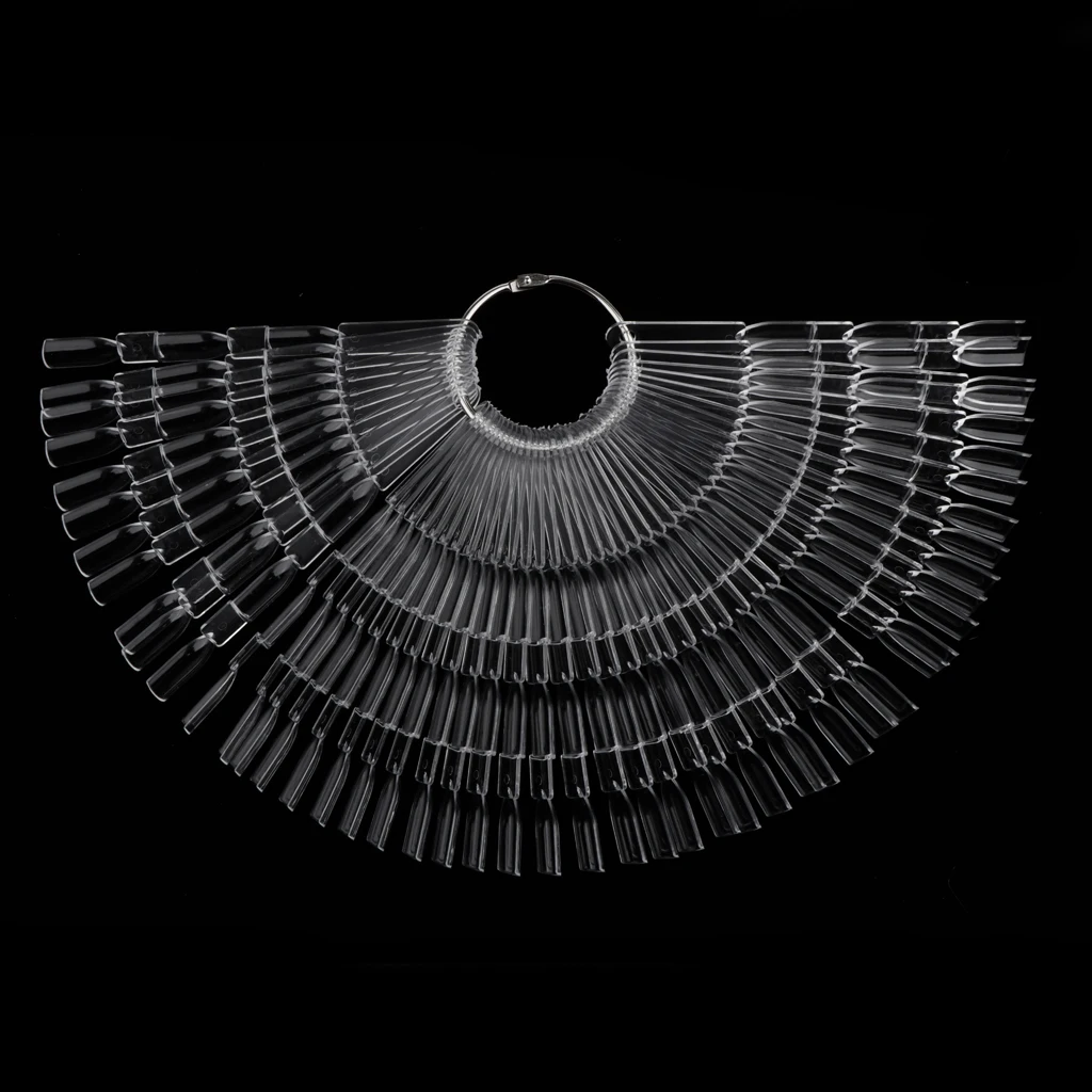 50pcs Fan-shaped Nail Art Display Chart Acrylic False Tips Practice Tool - 150 Tips 50pcs Fan-shaped Nail Art Display Chart Acrylic False Tips Practice Tool - 150 Tips