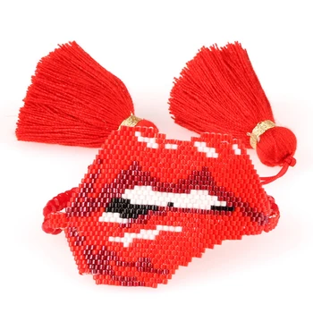 Trendy MIYUKI Glass Beads Bracelet Women Girl Pink Red Bite Lips Pattern Tassel Adjustable Charm Women Bracelets Pulsera Jewelry
Trendy MIYUKI Glass Beads Bracelet Women Girl Pink Red Bite Lips Pattern Tassel Adjustable Charm Women Bracelets Pulsera Jewelry