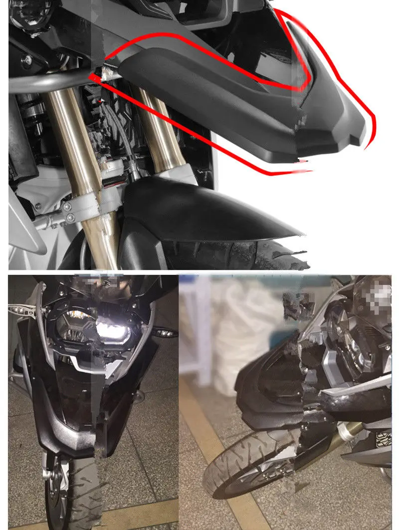 Black Front Hugger Wheel Cover Cowl Extension For BMW R1200GS LC Adventure 2013-2016