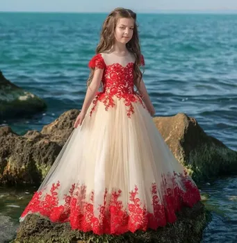 New Lace Flower Girl Dress 2019 Scoop Neck Tulle Rose Princess Ball Gown blumenkinder kleider Short Sleeves
New Lace Flower Girl Dress 2019 Scoop Neck Tulle Rose Princess Ball Gown blumenkinder kleider Short Sleeves