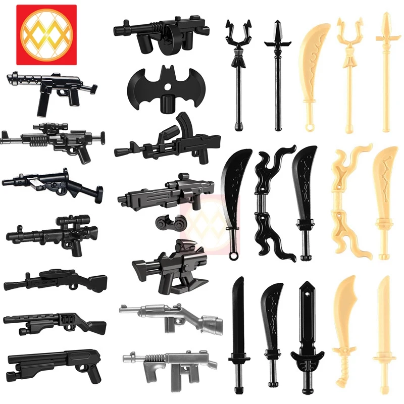 10PCS WW2 Military SWAT City Police Gun Army Soldiers Sword Building Blocks Medieval Weapon Pack MOC Toys For Children Gift
10PCS WW2 Military SWAT City Police Gun Army Soldiers Sword Building Blocks Medieval Weapon Pack MOC Toys For Children Gift
