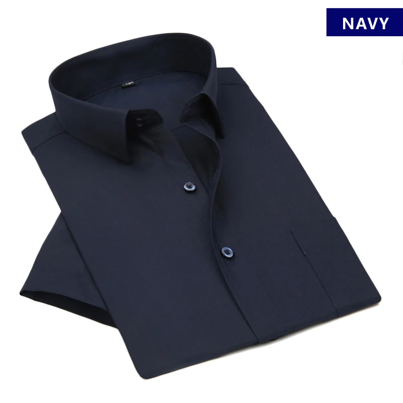 men business shirt short sleeve NAVY