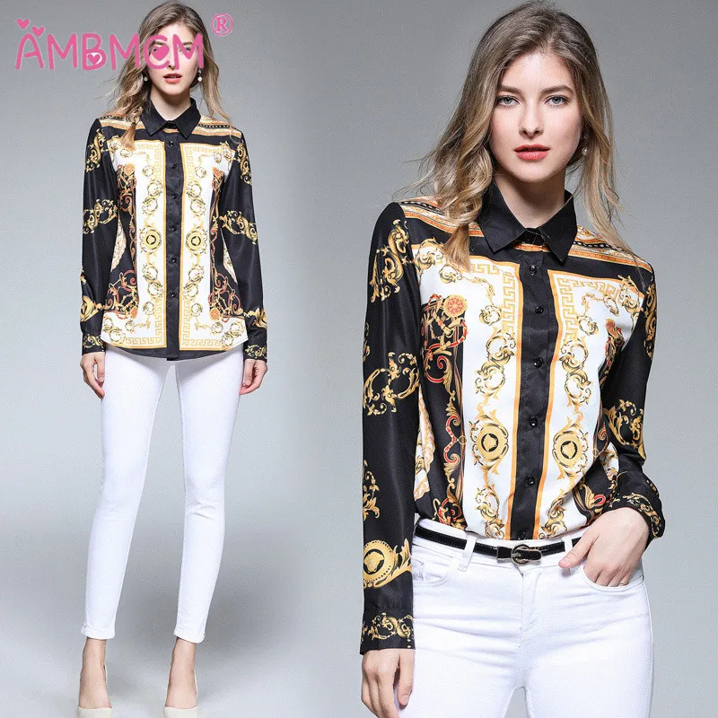 2019 Royal Printed Womans Blouse Female Regular Casual Blouse OL Work Shirts Floral Print Blouses Woman Spring AMBMCM
2019 Royal Printed Womans Blouse Female Regular Casual Blouse OL Work Shirts Floral Print Blouses Woman Spring AMBMCM