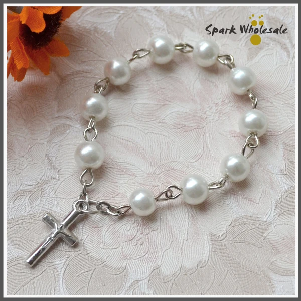 100pcs/lot Religious White Glass Pearl Finger Rosary Catholic Baby's Baptism Favors Children's First Communion Rosary Ring
100pcs/lot Religious White Glass Pearl Finger Rosary Catholic Baby's Baptism Favors Children's First Communion Rosary Ring