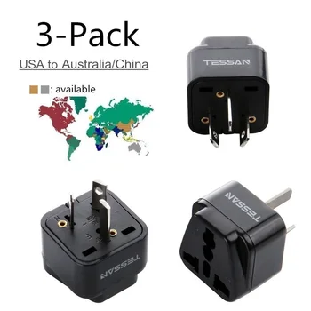 TESSAN Universal Outlet Travel Plug Adapter to Australia/China Travel Prong Converter Adapter Plug Kit Australia/China AU
TESSAN Universal Outlet Travel Plug Adapter to Australia/China Travel Prong Converter Adapter Plug Kit Australia/China AU