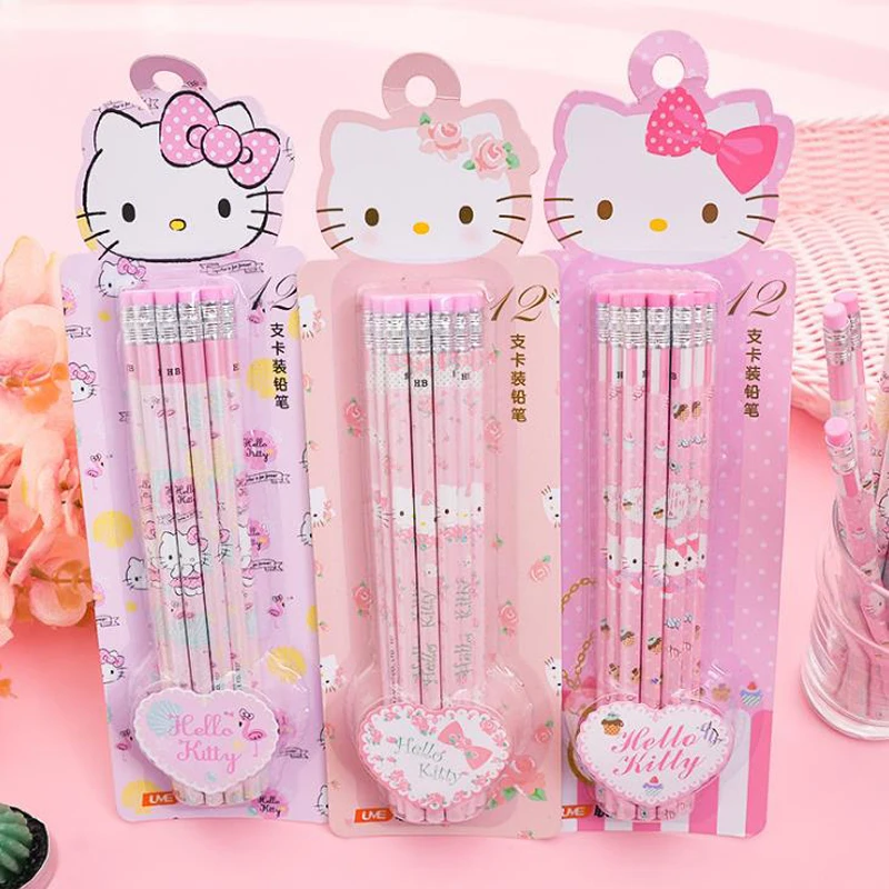 12 Pcs/pack Cartoon Hello Kitty HB Wooden Standard Pencils with Erasers Writing Drawing Pencils Supply Student Stationery
12 Pcs/pack Cartoon Hello Kitty HB Wooden Standard Pencils with Erasers Writing Drawing Pencils Supply Student Stationery