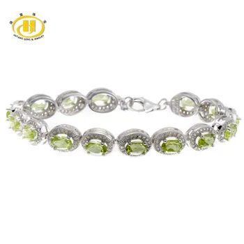 Hutang Stone Jewelry 9.9Ct Natural Green Peridot Gemstone Solid 925 Sterling Silver Bracelets for women Fine Jewelry 7.25"
Hutang Stone Jewelry 9.9Ct Natural Green Peridot Gemstone Solid 925 Sterling Silver Bracelets for women Fine Jewelry 7.25"