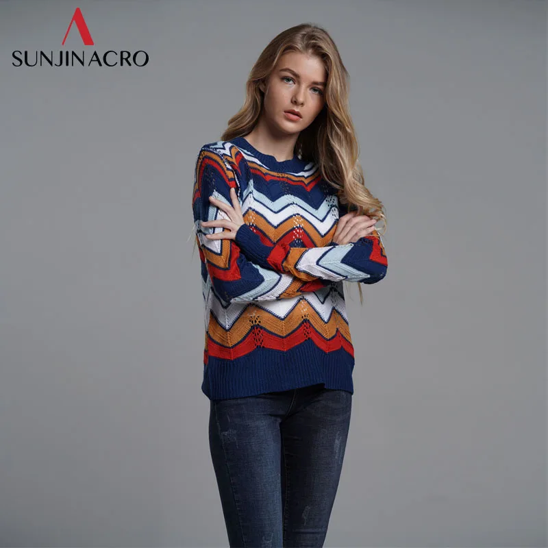 SUNJINACRO Colorful Patchwork Hollow Out Sweater Women Knitted O-Neck Solid Jumper 2018 Autumn Winter Female Casual Pullover
SUNJINACRO Colorful Patchwork Hollow Out Sweater Women Knitted O-Neck Solid Jumper 2018 Autumn Winter Female Casual Pullover