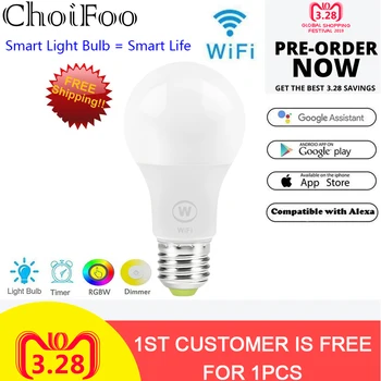 Smart LED Bulb Wifi Remote Control Light Bulb Dimmable Light Dimmable Led No Hub Required Work with Alexa,Google Home Assistant
Smart LED Bulb Wifi Remote Control Light Bulb Dimmable Light Dimmable Led No Hub Required Work with Alexa,Google Home Assistant
