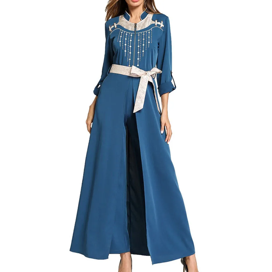 2018 New Spring Women Muslim Abaya Chiffon Open Fork Maxi Long Dress Elegant Female Blue Robe Vintage Party Dress Vestidos
2018 New Spring Women Muslim Abaya Chiffon Open Fork Maxi Long Dress Elegant Female Blue Robe Vintage Party Dress Vestidos