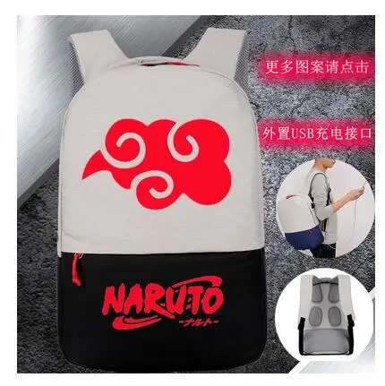 

New designed High Q anime naruto backpacks unisex waterproof USB charge backpack for student