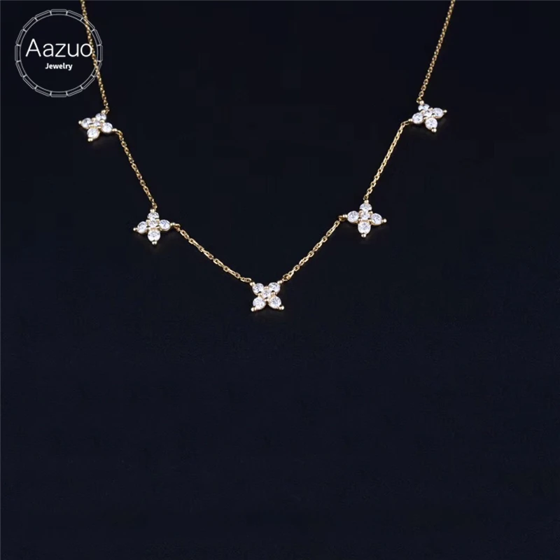 Aazuo Choker Real 18K White Gold Real Diamonds IJ SI Fairy Flower Necklace gifted for Women Engagement Wedding Chain Au750
Aazuo Choker Real 18K White Gold Real Diamonds IJ SI Fairy Flower Necklace gifted for Women Engagement Wedding Chain Au750