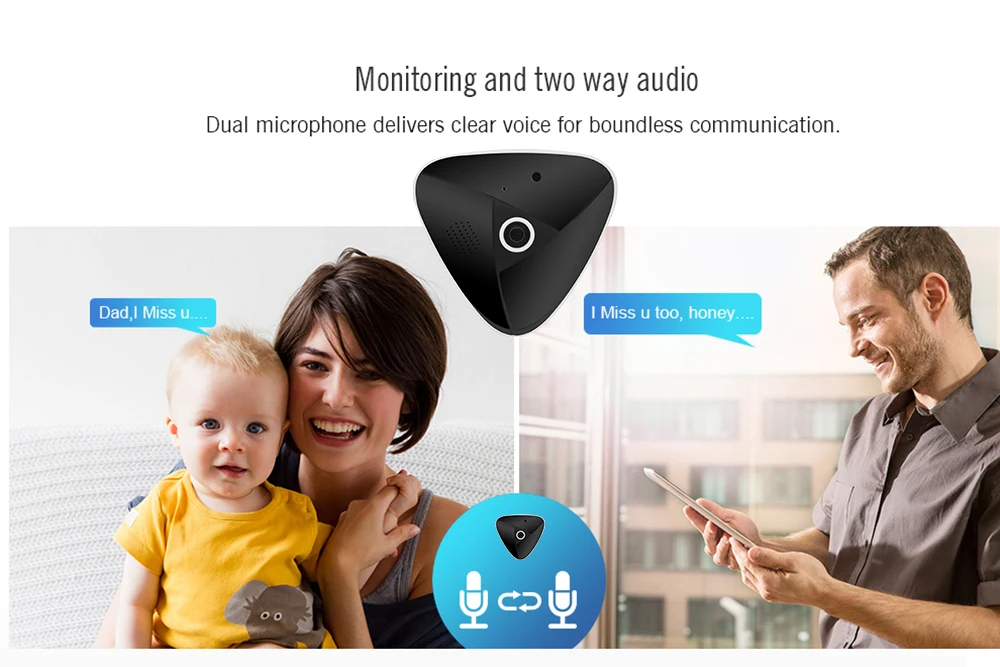 Wistino HD 3MP CCTV Wifi IP Camera 360 Degree Smart Home Mini Panoramic VR Camera Wireless Surveillance Security Camera Fisheye (12)