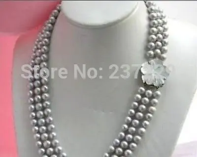 Wholesale price FREE SHIPPING ^^Very beautiful triple strands AAA 7-8mm tahitian gray pearl necklace 17-19
Wholesale price FREE SHIPPING ^^Very beautiful triple strands AAA 7-8mm tahitian gray pearl necklace 17-19