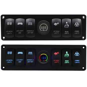 6 Gang Rocker Switch Panel with Voltmeter for Car Marine Waterproof Panel for Car Boat Marine RV Truck
6 Gang Rocker Switch Panel with Voltmeter for Car Marine Waterproof Panel for Car Boat Marine RV Truck