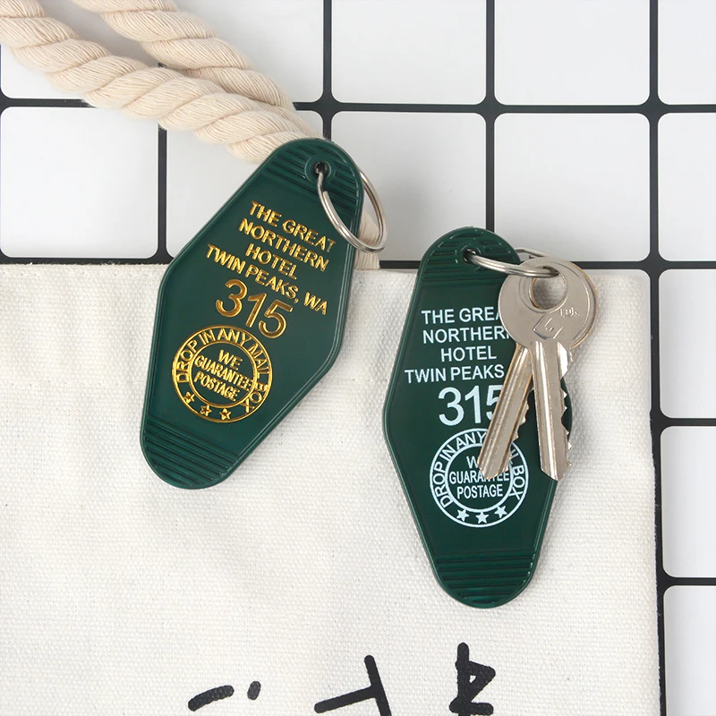 Twin Peaks Key Tag Keychain Green Acrylic Keyring The Great Northern Hotel Room # 315 Twin Peaks Pendant Key chains for fans
Twin Peaks Key Tag Keychain Green Acrylic Keyring The Great Northern Hotel Room # 315 Twin Peaks Pendant Key chains for fans