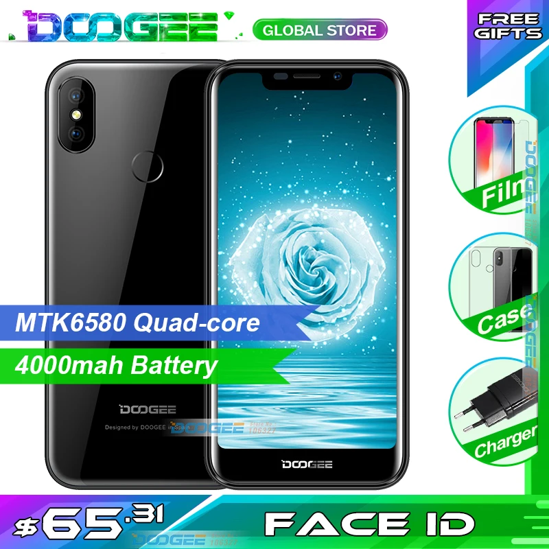 DOOGEE X70 смартфон с 5 дюймовым дисплеем процессором MTK6580A ОЗУ 2 Гб ПЗУ 16 Android 8 1 4000 мАч