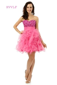 HVVLF Fuchsia 2019 Homecoming Dresses A-line Sweetheart Short Mini Crystals Pearls Ruffles Organza Backless Cocktail Dresses
HVVLF Fuchsia 2019 Homecoming Dresses A-line Sweetheart Short Mini Crystals Pearls Ruffles Organza Backless Cocktail Dresses