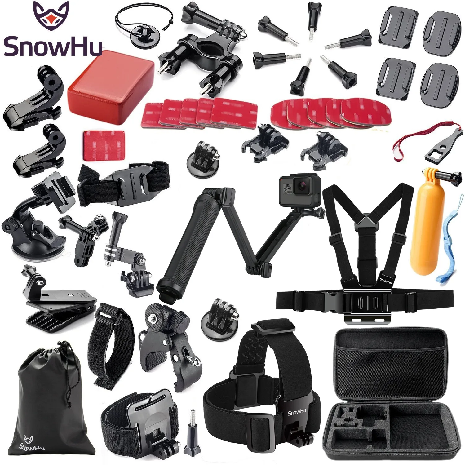 SnowHu for Gopro Accessories set for go pro hero 7 6 5 4 3 kit 3 way selfie stick for Eken h8r / for xiaomi for yi 4K EVA GS02
SnowHu for Gopro Accessories set for go pro hero 7 6 5 4 3 kit 3 way selfie stick for Eken h8r / for xiaomi for yi 4K EVA GS02