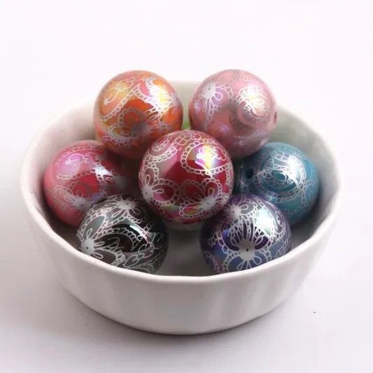 Colorful 20mm Round 100pcs/lot Acrylic Full Print Silver Satin Flowers Ab Beads For Kids Necklaces Making!
Colorful 20mm Round 100pcs/lot Acrylic Full Print Silver Satin Flowers Ab Beads For Kids Necklaces Making!